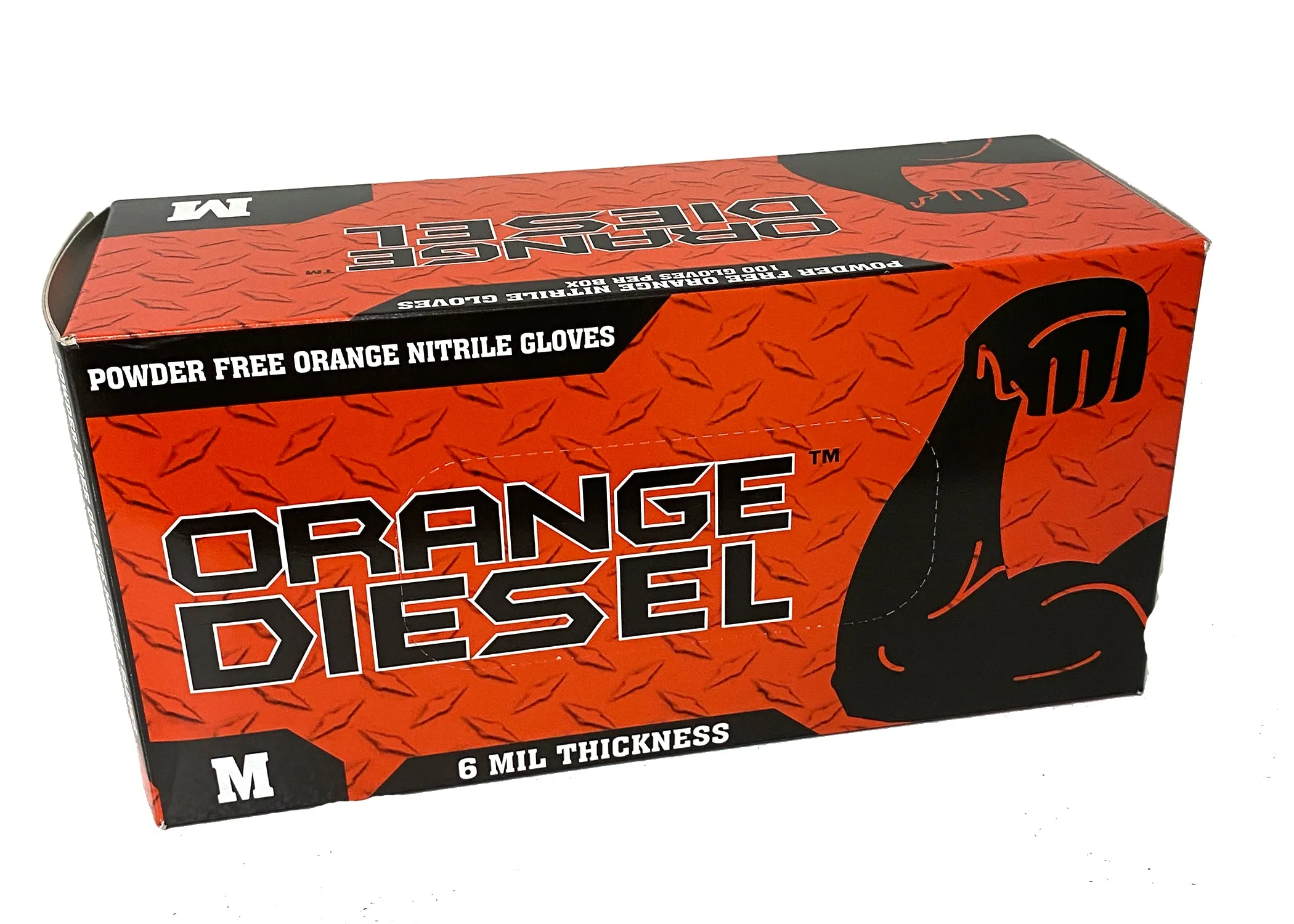 70003  The Orange Diesel®, Powder Free Nitrile Disposable Gloves, 6 Mil, Sizes M-XXL