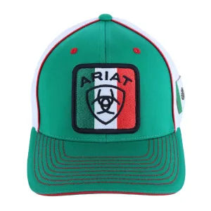 Ariat Men's Mexican Flag Mesh Snap Back Cap