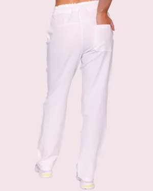 Arlo Straight Leg Scrub Bottoms - White