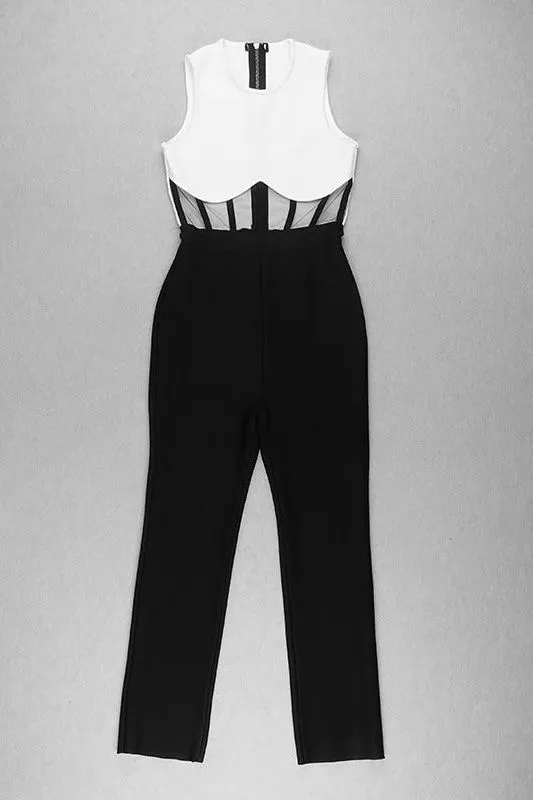 Audrey Bandage Pants Jumpsuit - Classic Black