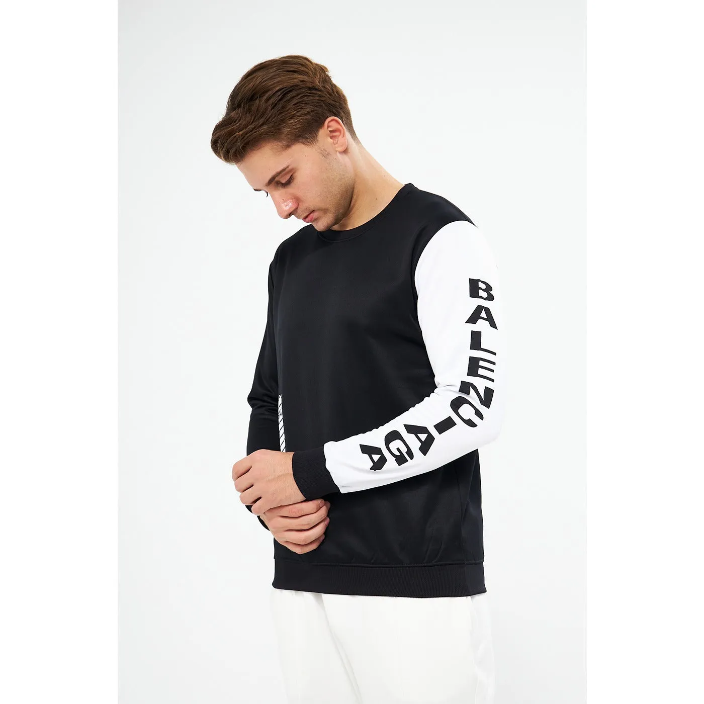 BGA Black Sleeves Contrast Sweatshirt