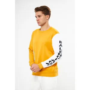 BGA Mustard Sleeves Contrast Sweatshirt