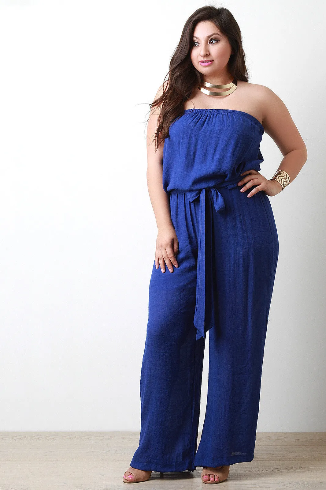 Breezy Strapless Wide Leg Jumpsuit