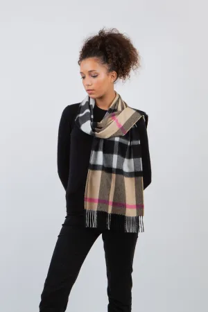 Contemporary Exploded Thompson Cashmere Wide Scarf - Pink