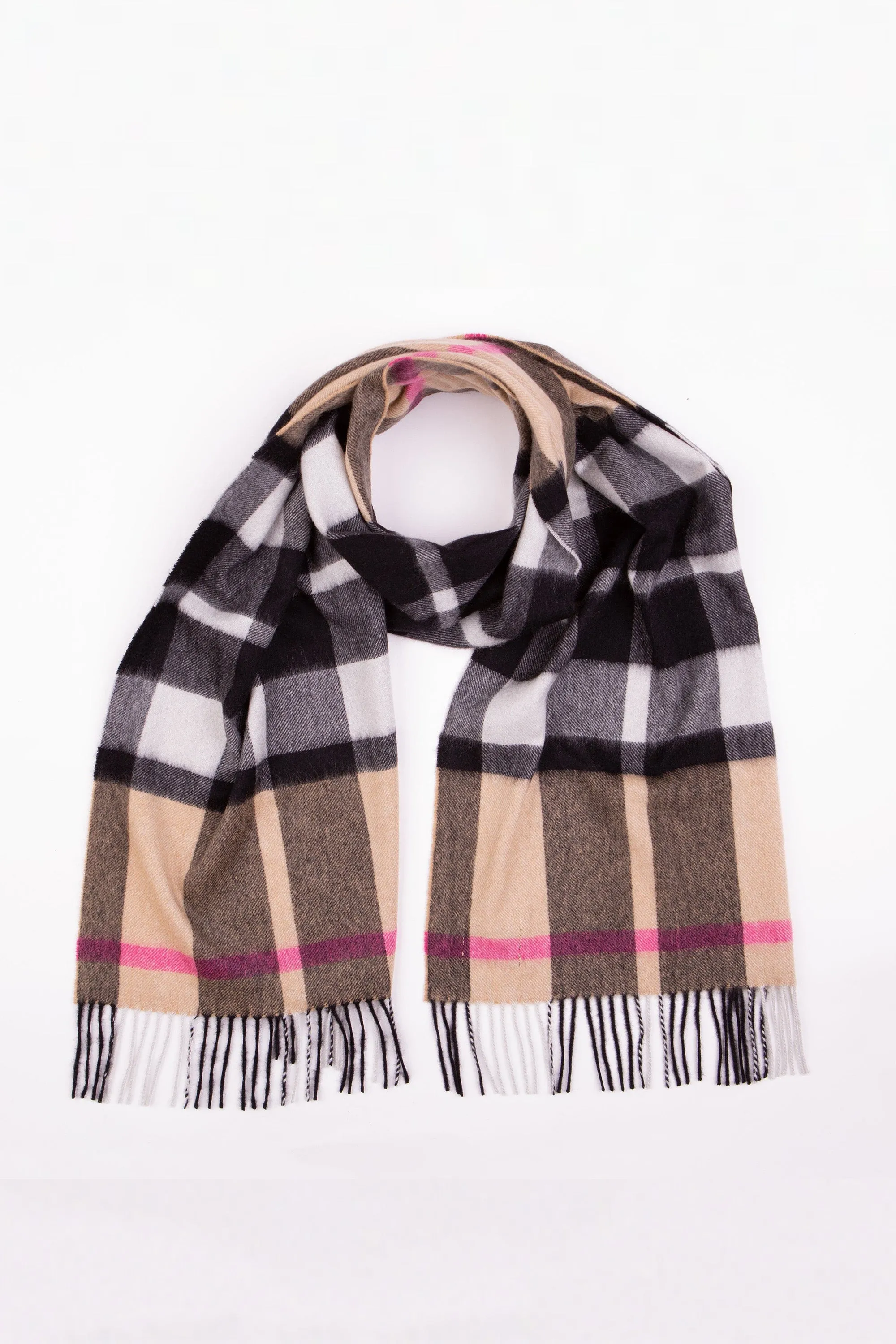 Contemporary Exploded Thompson Cashmere Wide Scarf - Pink