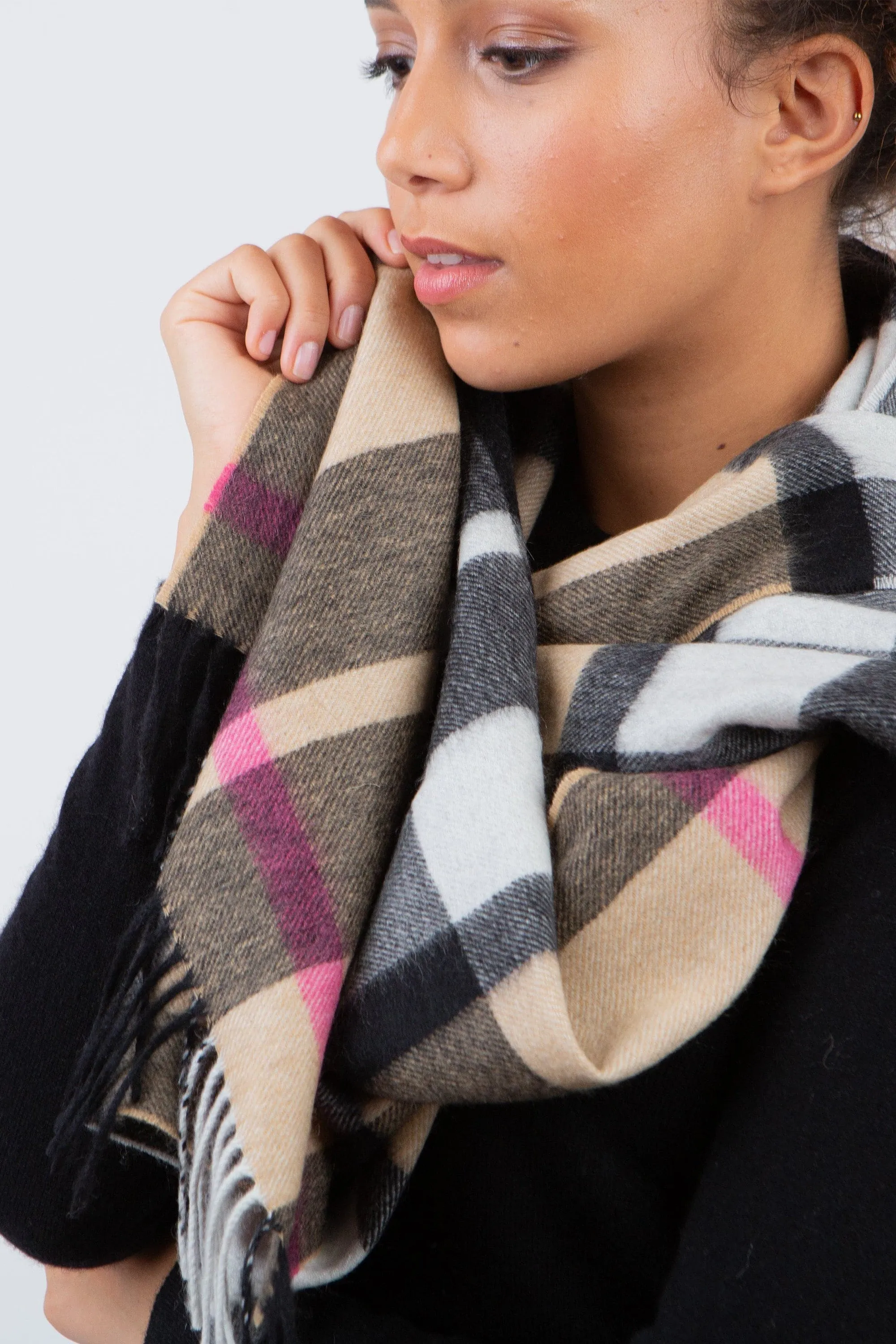 Contemporary Exploded Thompson Cashmere Wide Scarf - Pink