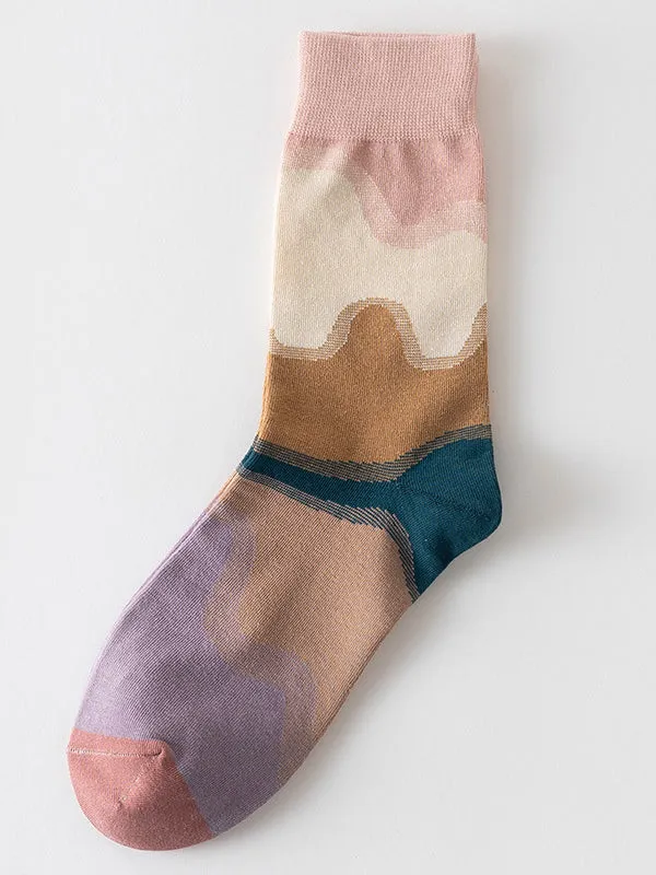 Contrast Color Keep Warm Socks Accessories