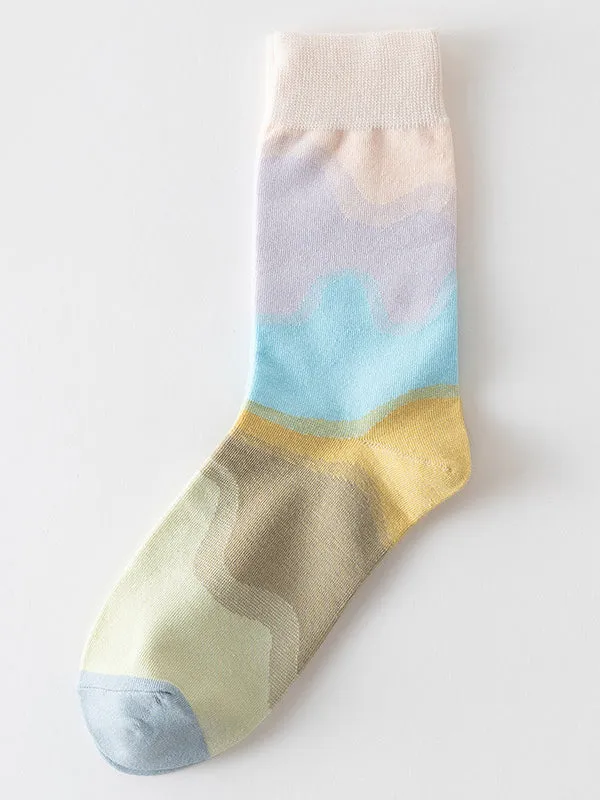 Contrast Color Keep Warm Socks Accessories