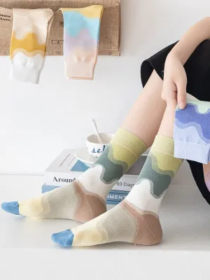 Contrast Color Keep Warm Socks Accessories