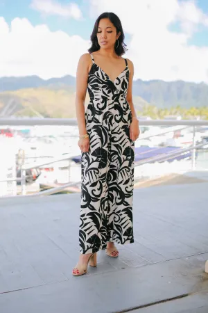 Contrast Print Jumpsuit