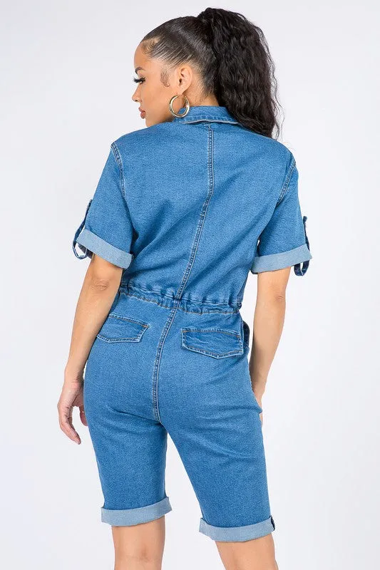 Denim Utility Romper