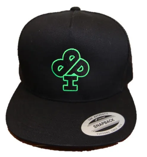 Electric Green Classic IBP logo in  on Black SnapBack hat