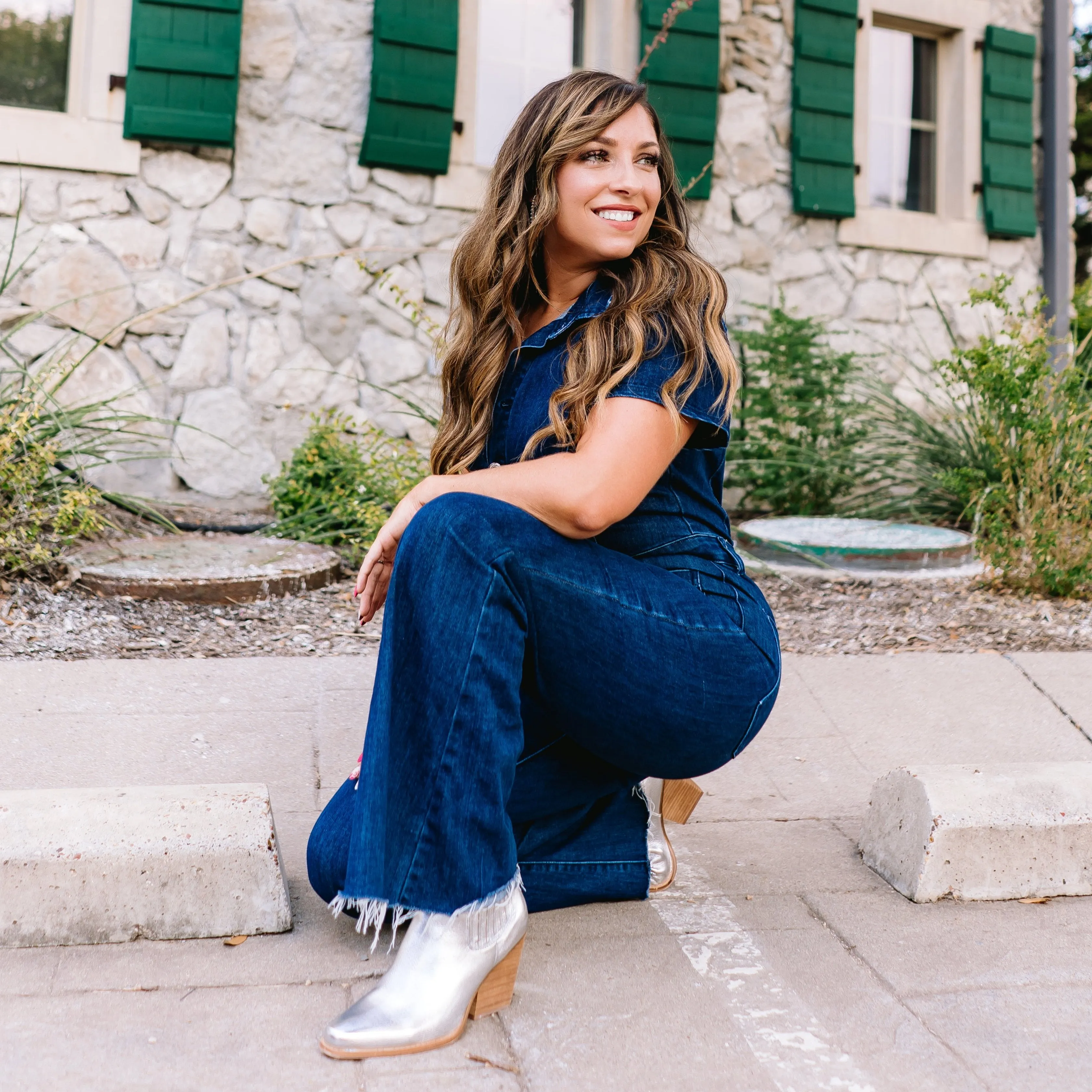 Jacksonville Denim Button Up Flare Jumpsuit