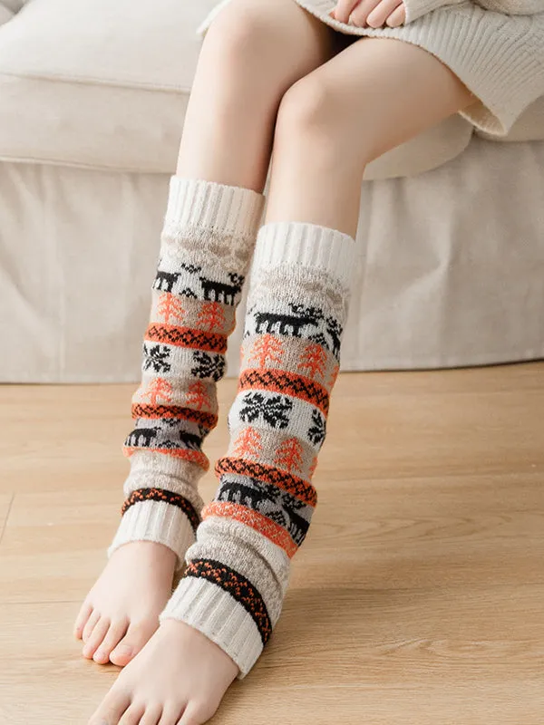 Knitting Keep Warm Printed Leg Warmers Accessories