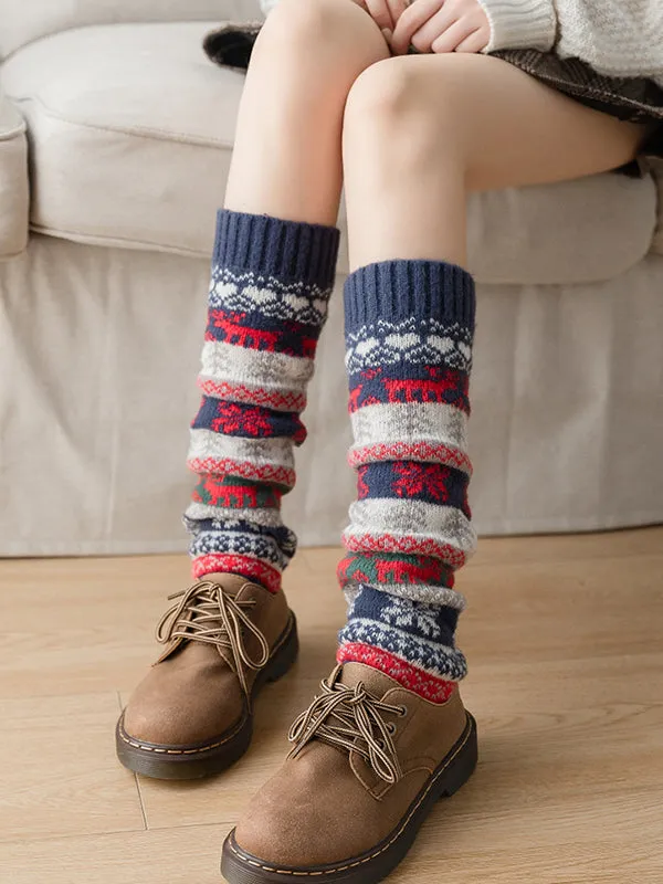 Knitting Keep Warm Printed Leg Warmers Accessories