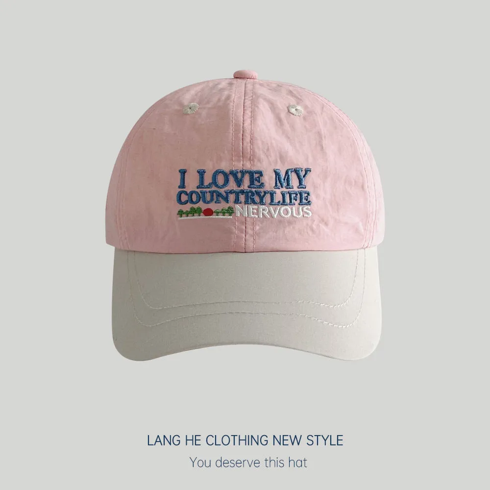 Letter LOVE children's baseball cap with contrasting embroidery for boys and girls spring and summer sun protection duck tongue hat