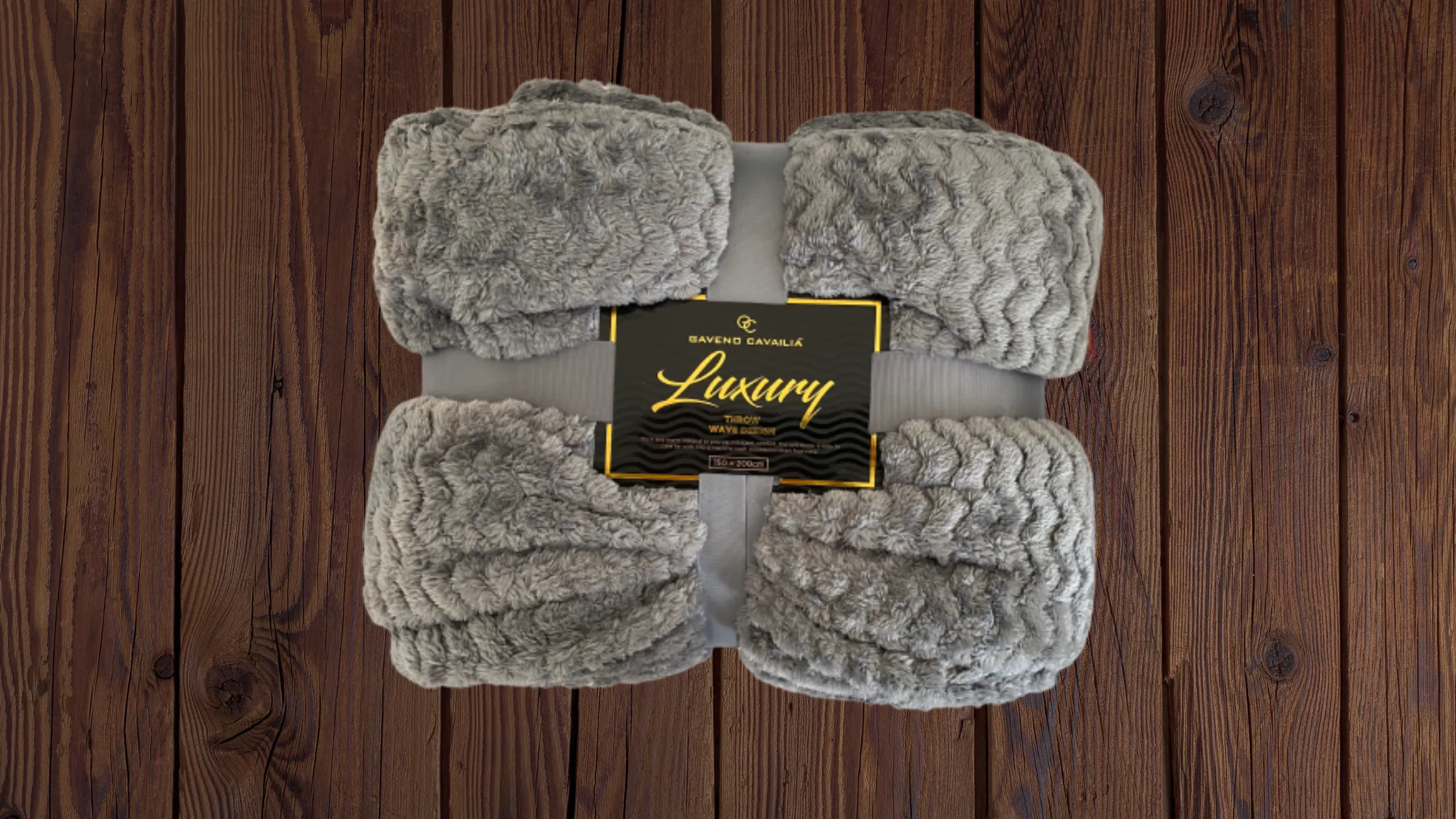 Luxury Wave Throw Warm Faux Fur Fleece Blanket