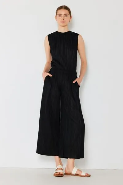 Marina West Swim Pleated Wide-Leg Pants with Side Pleat Detail