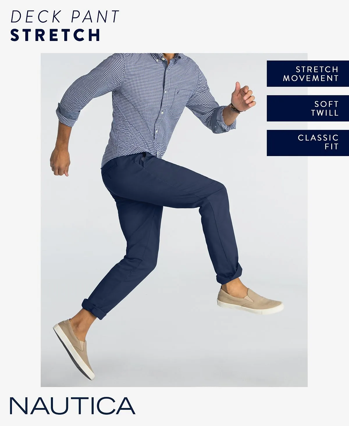 Nautica Stretch Chinos, Regular Fit, White