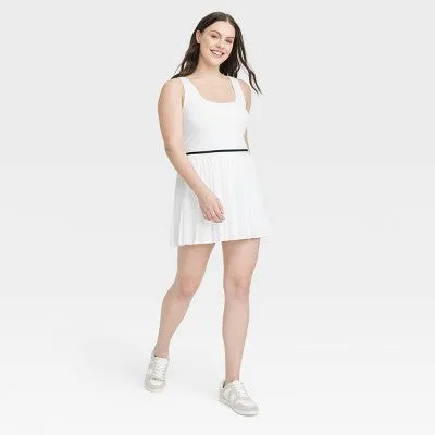 New - All In Motion Women's Tennis Active Athletic Dress with Built in Shorts Pockets