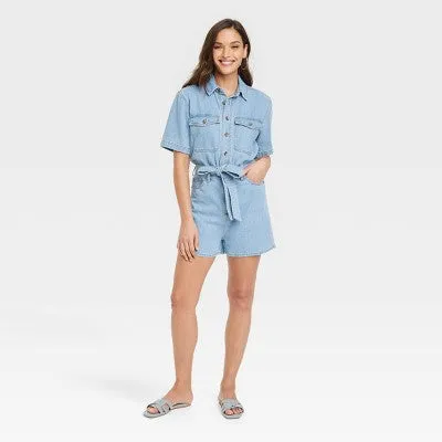 New - Universal Thread Women's Short Sleeve Romper Short Jumpsuit