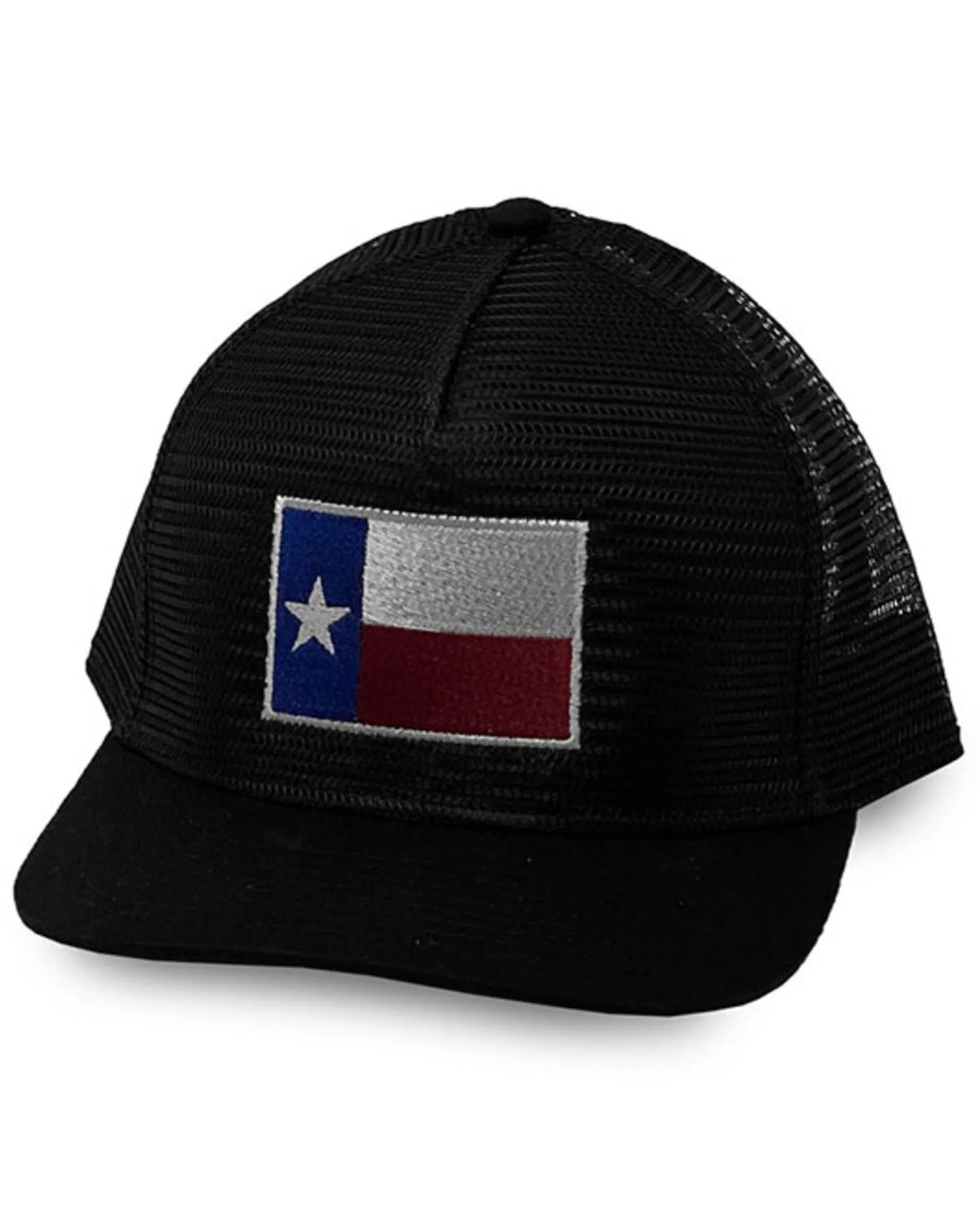 Oil Field Hats Men's Black Texas Flag Mesh-Back Ball Cap