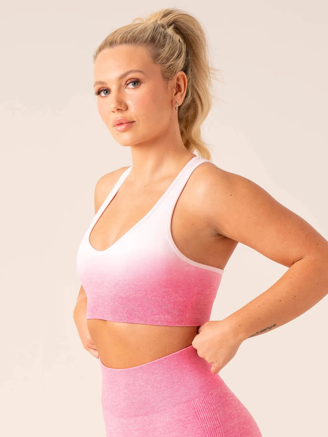 Ombre Seamless Sports Bra Musk | Pink Ombre