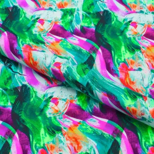 Paintbrush Strokes Printed Spandex Fabric | Blue Moon Fabrics