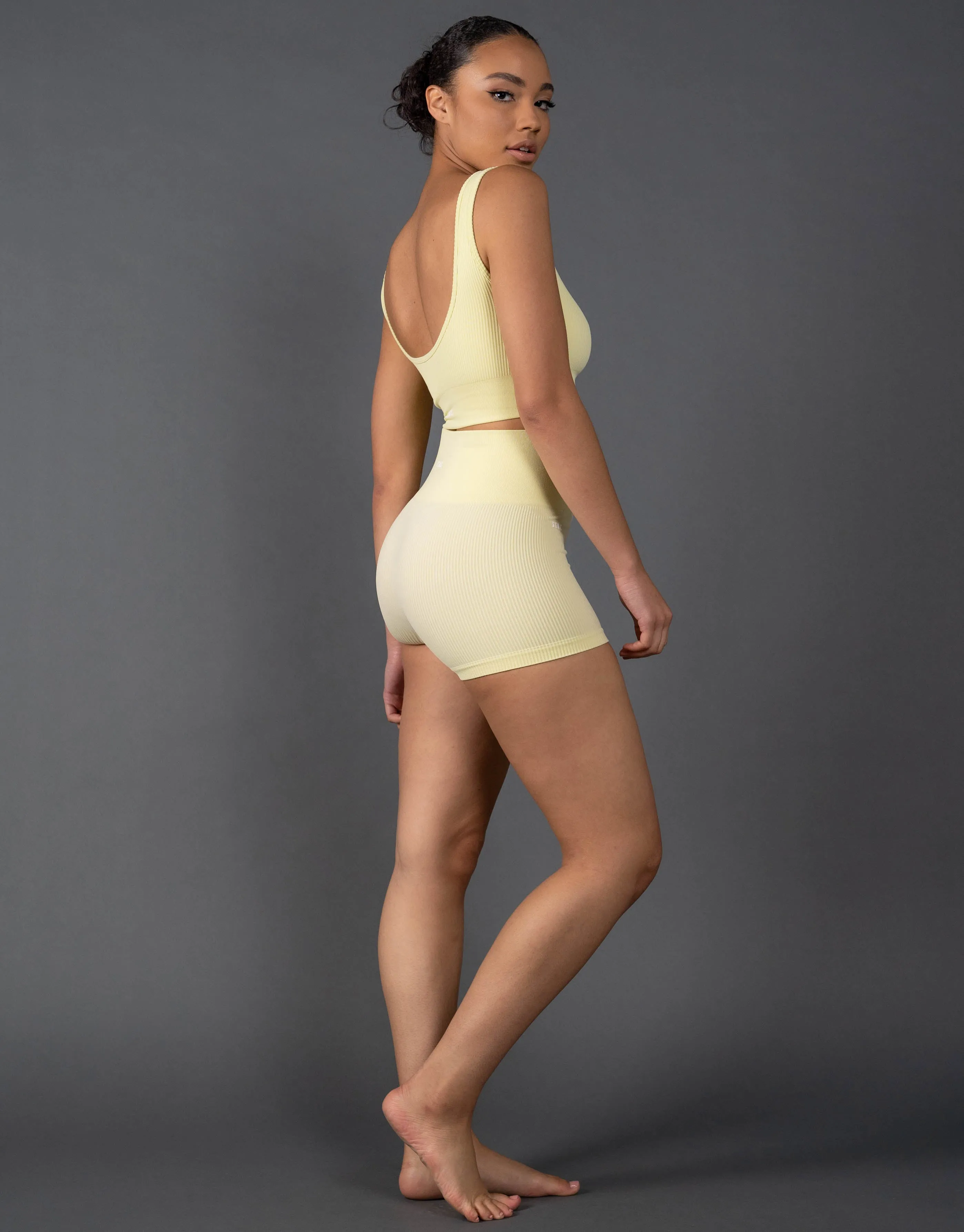 Premium Seamless Low Back Crop Lounge V5.1 - Lemon