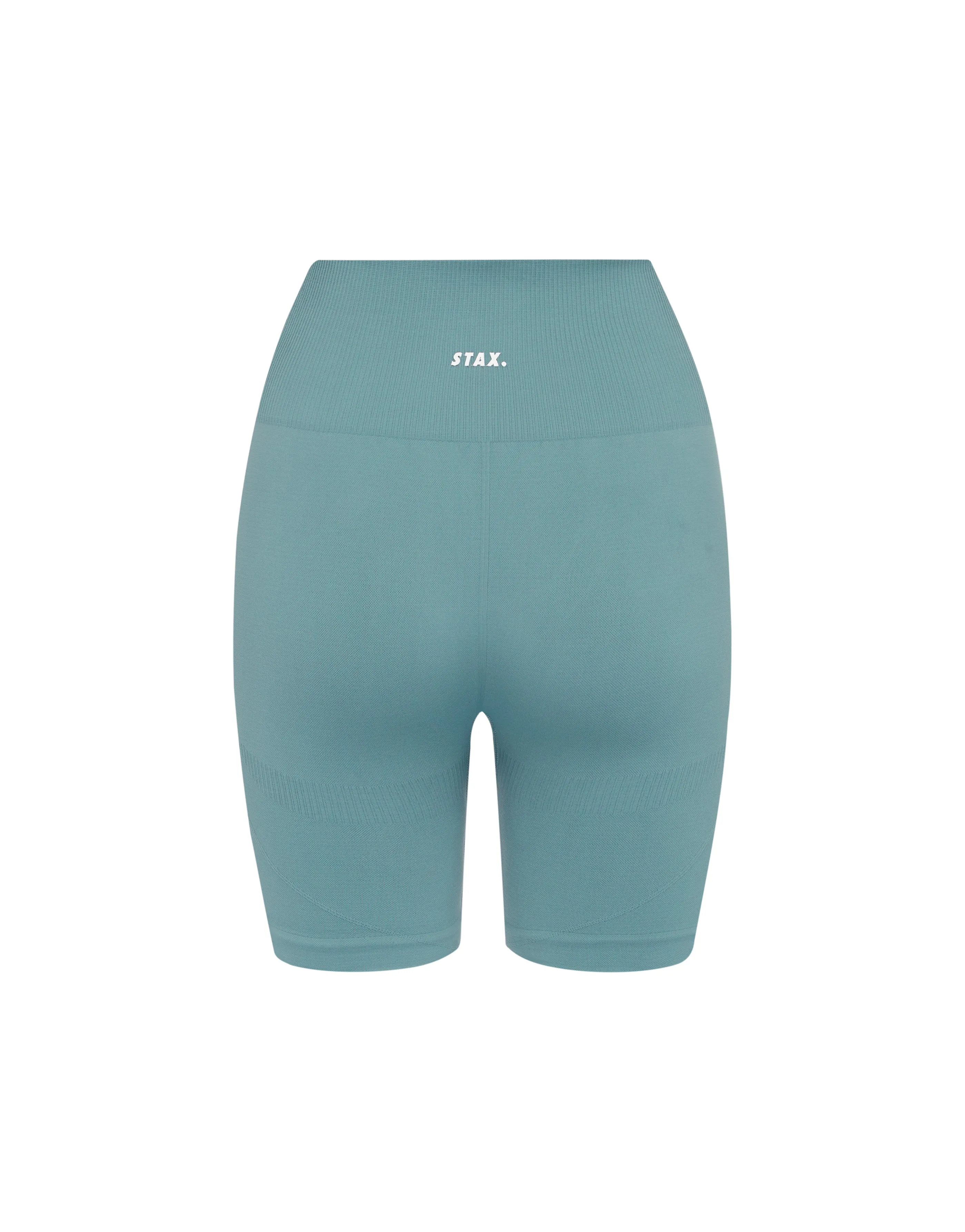 Premium Seamless Midi Bike Shorts V5.1 - Mist (Blue/Grey)