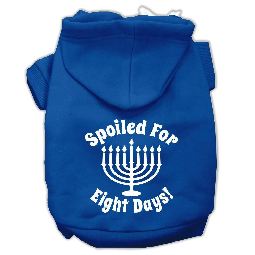 Spoiled For 8 Days Screenprint Dog Pet Hoodies Blue Size Lg (14)