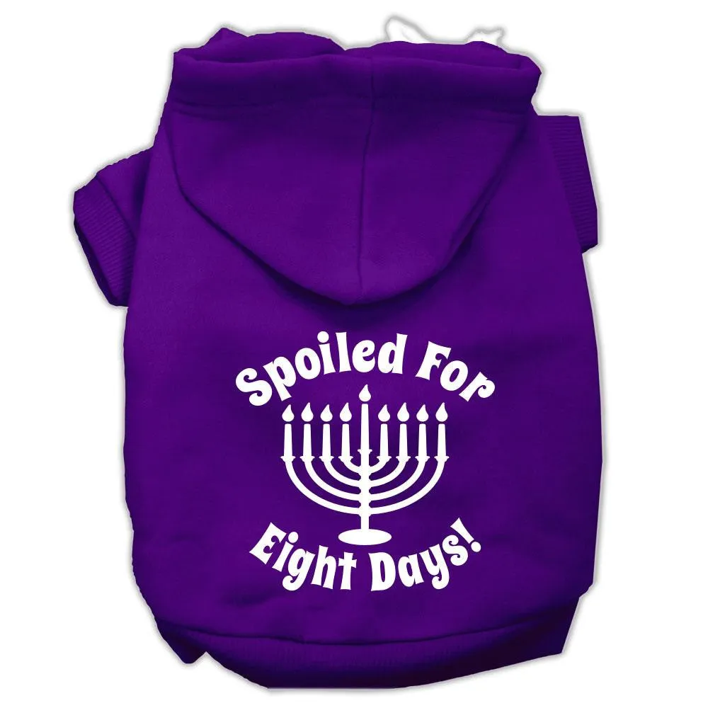 Spoiled for 8 Days Screenprint Dog Pet Hoodies Purple Size XL (16)