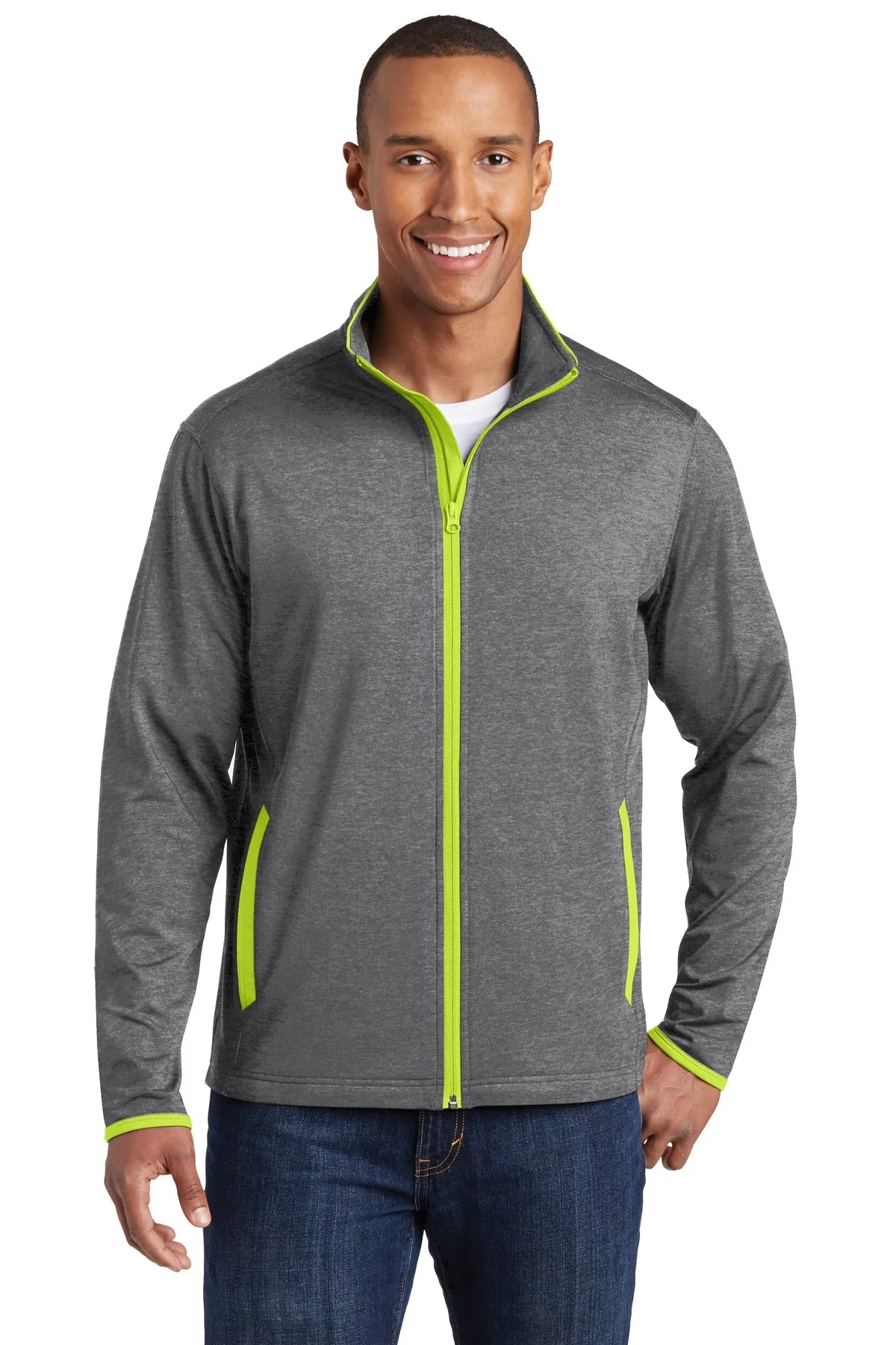 Sport-Tek® Sport-Wick® Stretch Contrast Full-Zip Jacket.  ST853