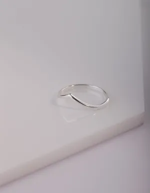 Sterling Silver V Midi Ring