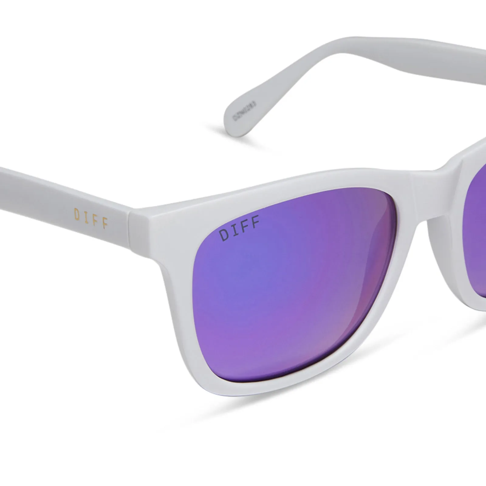 STORM - MATTE WHITE   PURPLE MIRROR   POLARIZED SUNGLASSES