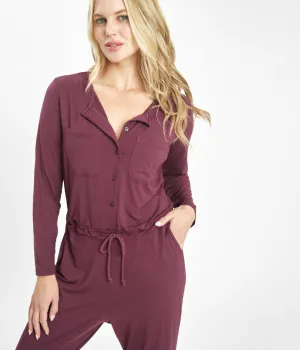 The All-Day Crew Jumpsuit: Plum