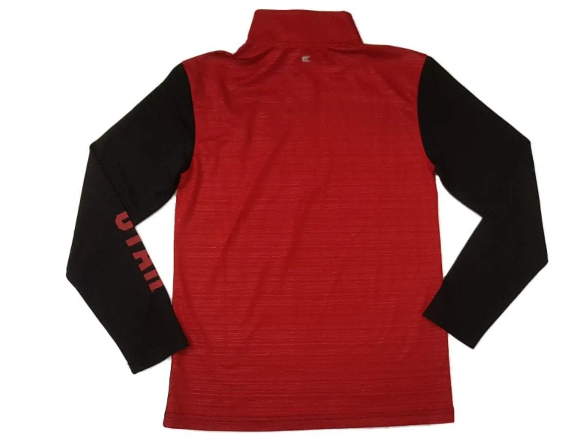 Utah Utes Colosseum YOUTH Black Red Performance Pullover Sweatshirt 12-14 (M)