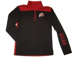 Utah Utes Colosseum YOUTH Black Red Performance Pullover Sweatshirt 12-14 (M)