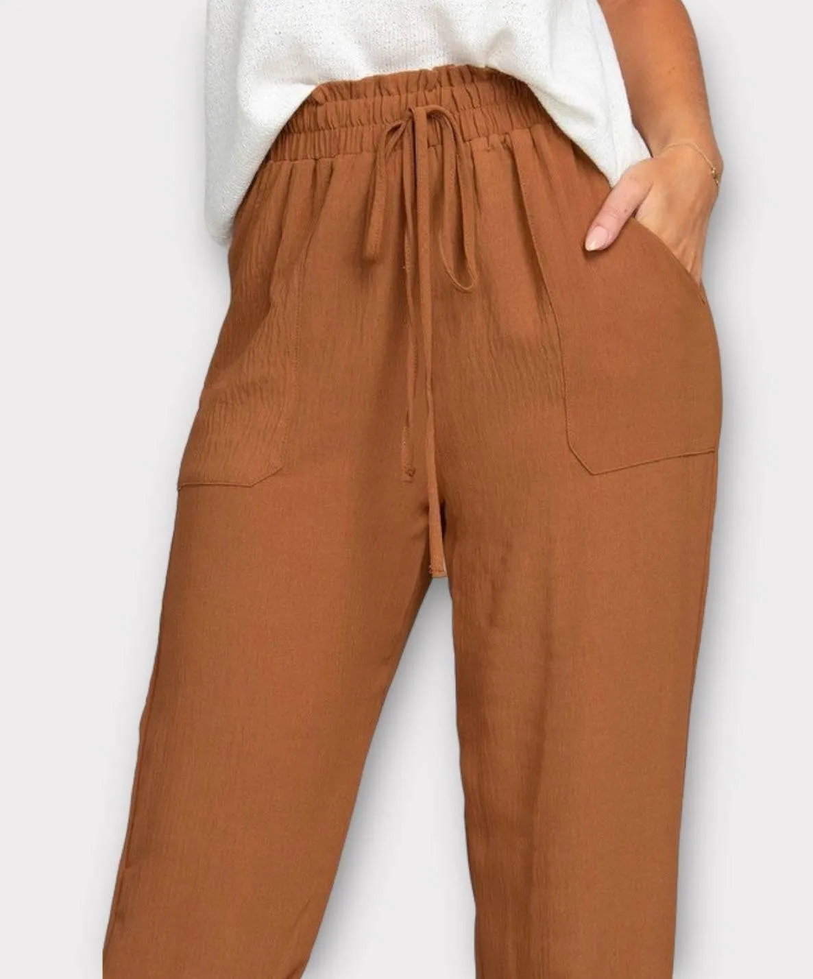 Women's waist tie jogger pants