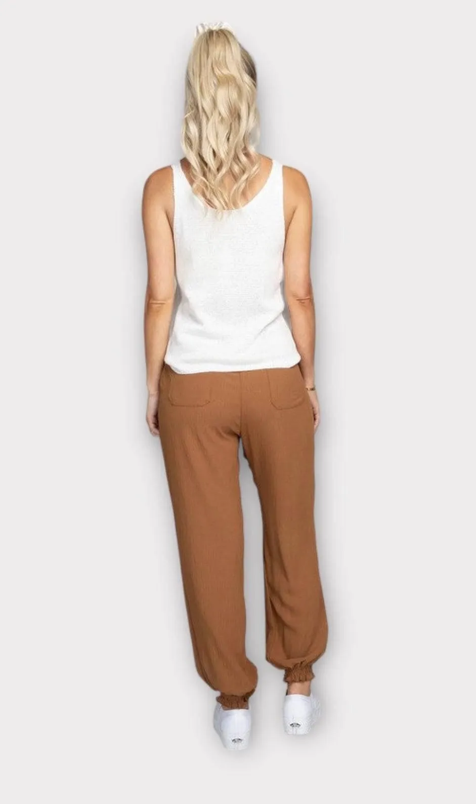 Women's waist tie jogger pants