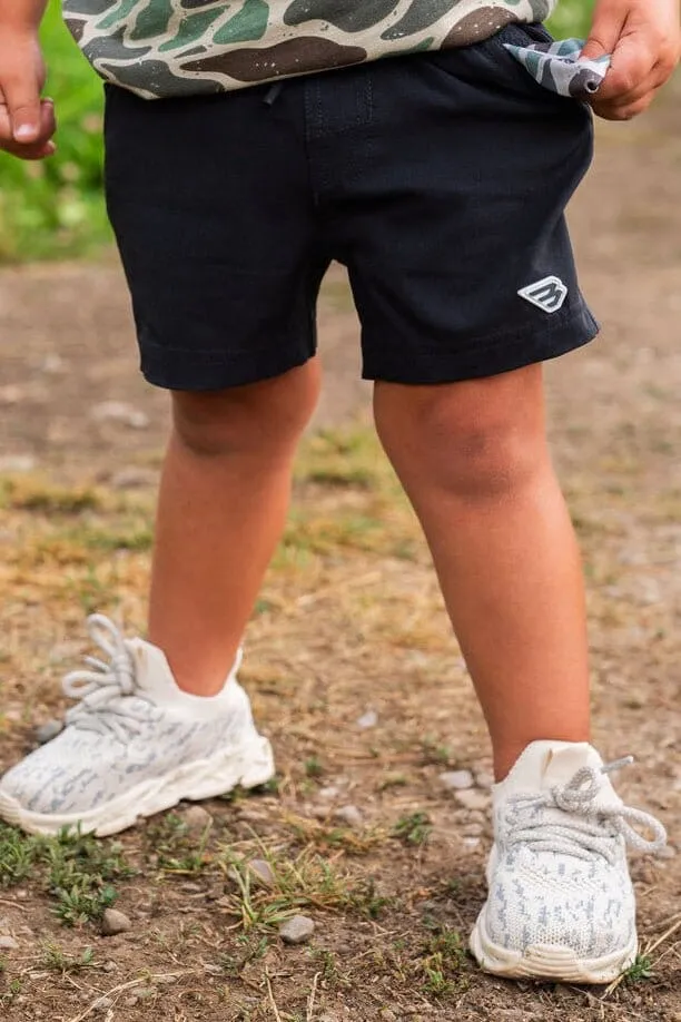 Youth Athletic Short - Heather Black - Retro Duck Camo Liner